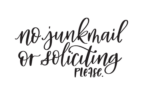 No Junkmail or Soliciting Decal
