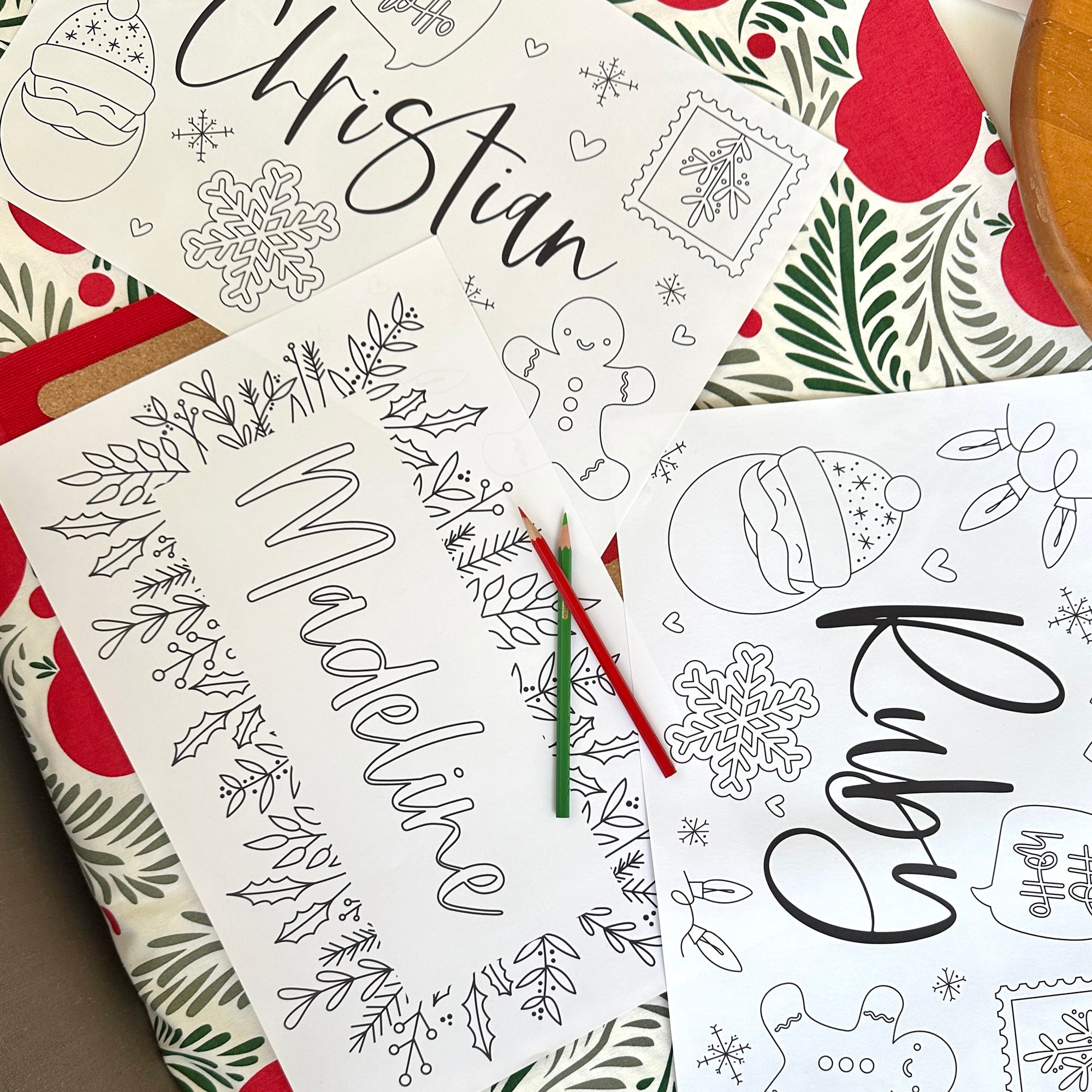 Holiday Colouring Placemat Instant Download