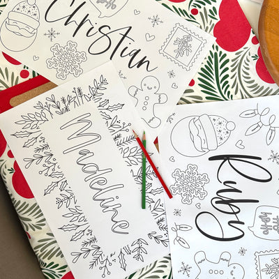 Holiday Colouring Placemat Instant Download