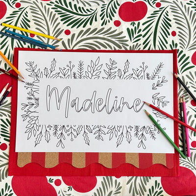 Holiday Colouring Placemat Instant Download