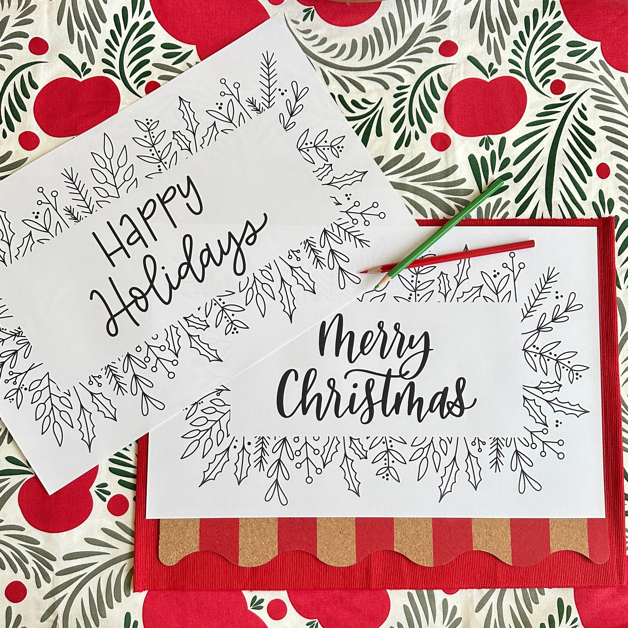 Holiday Colouring Placemat Instant Download