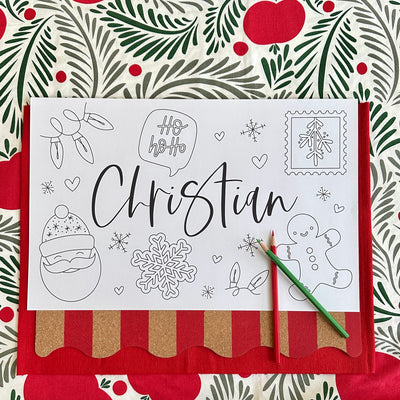 Holiday Colouring Placemat Instant Download