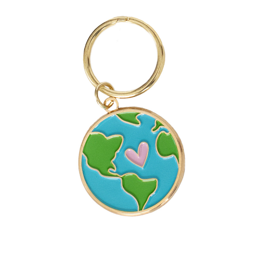 Earth Enamel Keychain