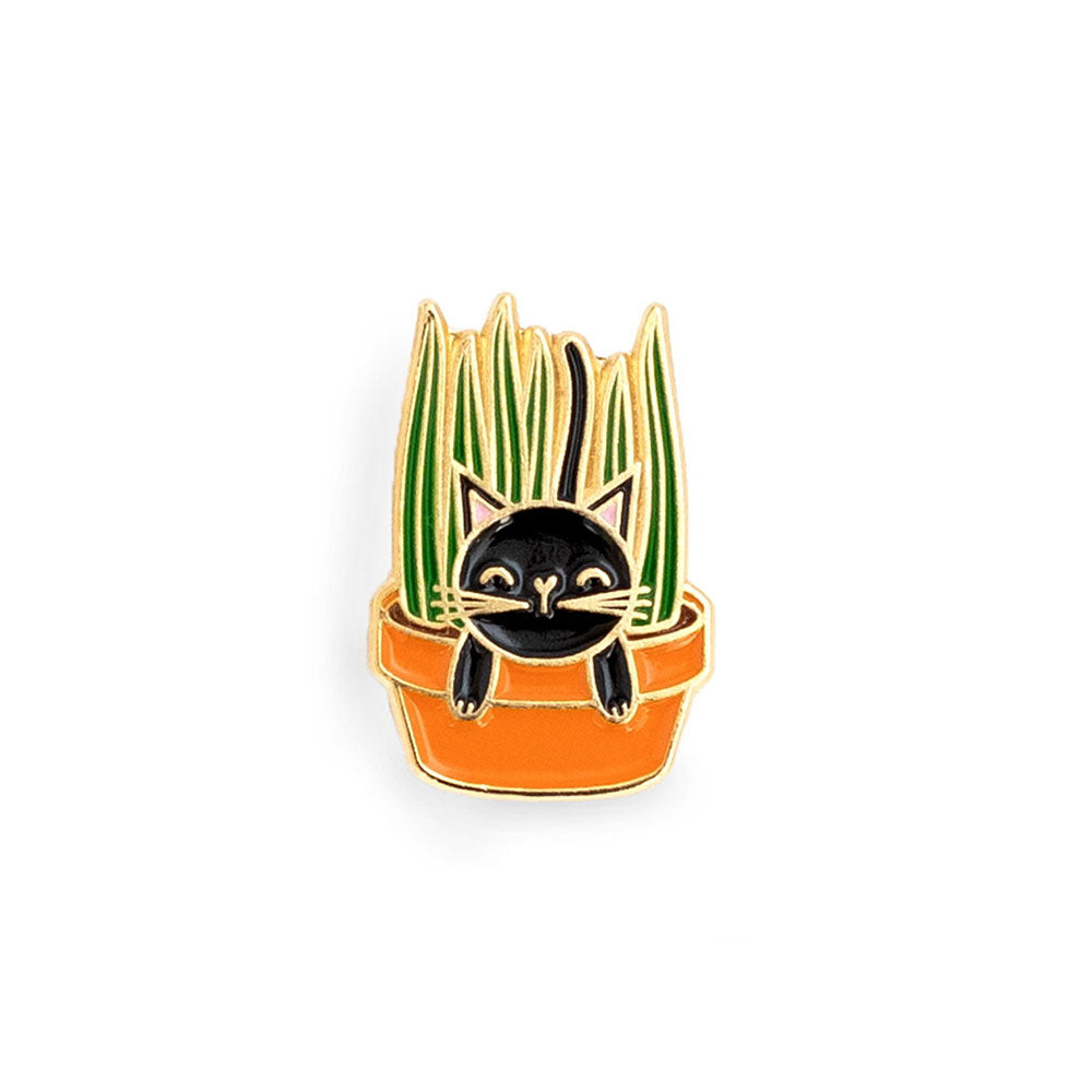 Black Cat Plant Pot Pin