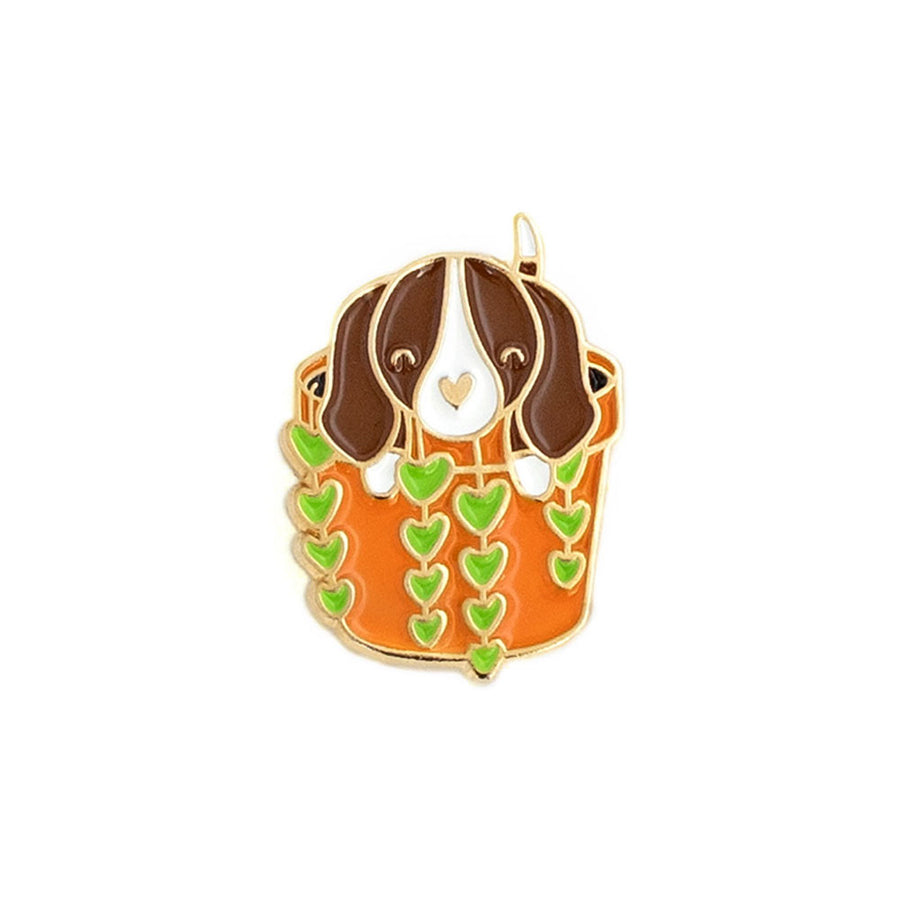 Beagle Plant Pot Pin