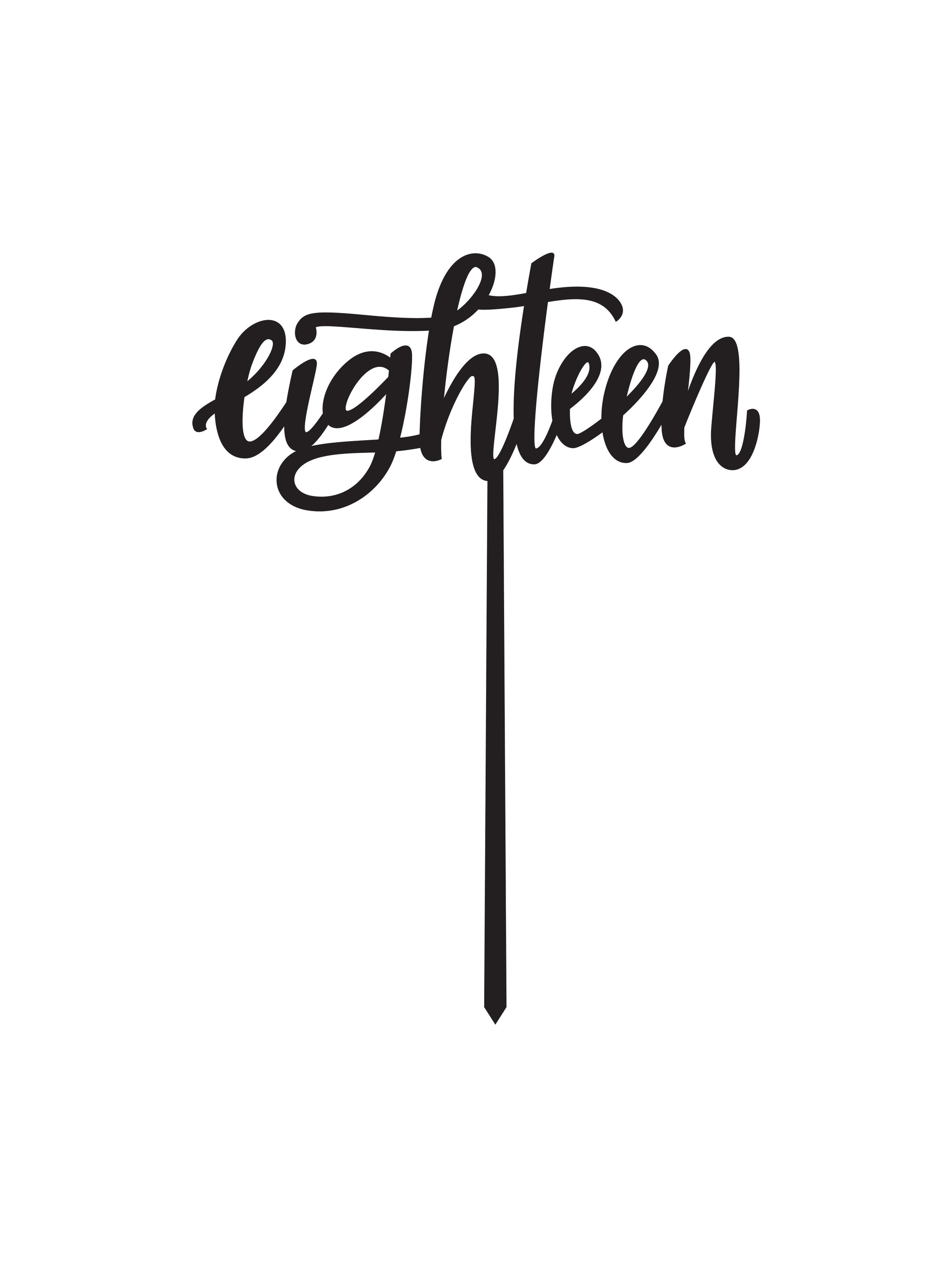 Eighteen Cake Topper