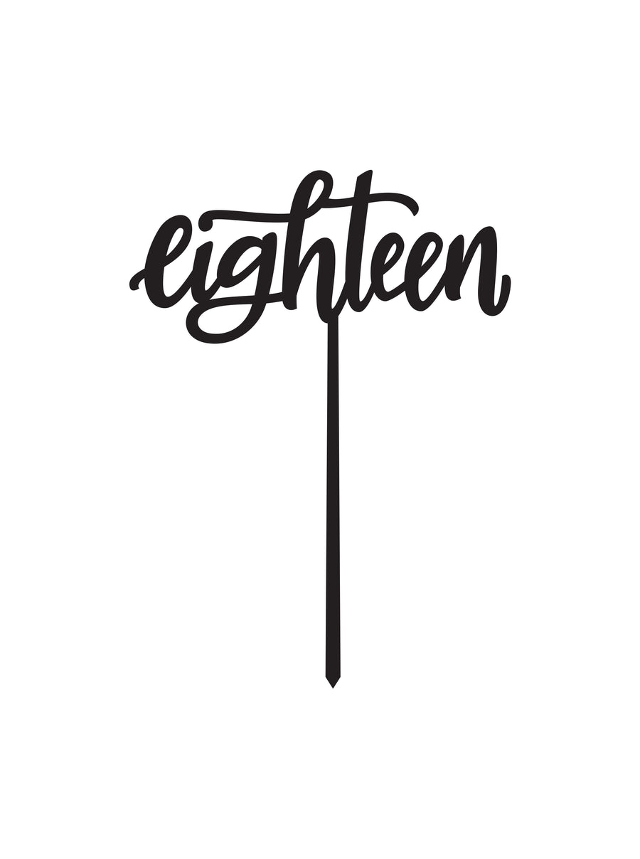 Eighteen Cake Topper