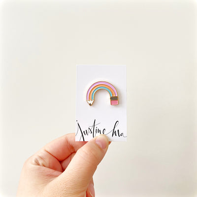 Pastel Rainbow Pencil Pin