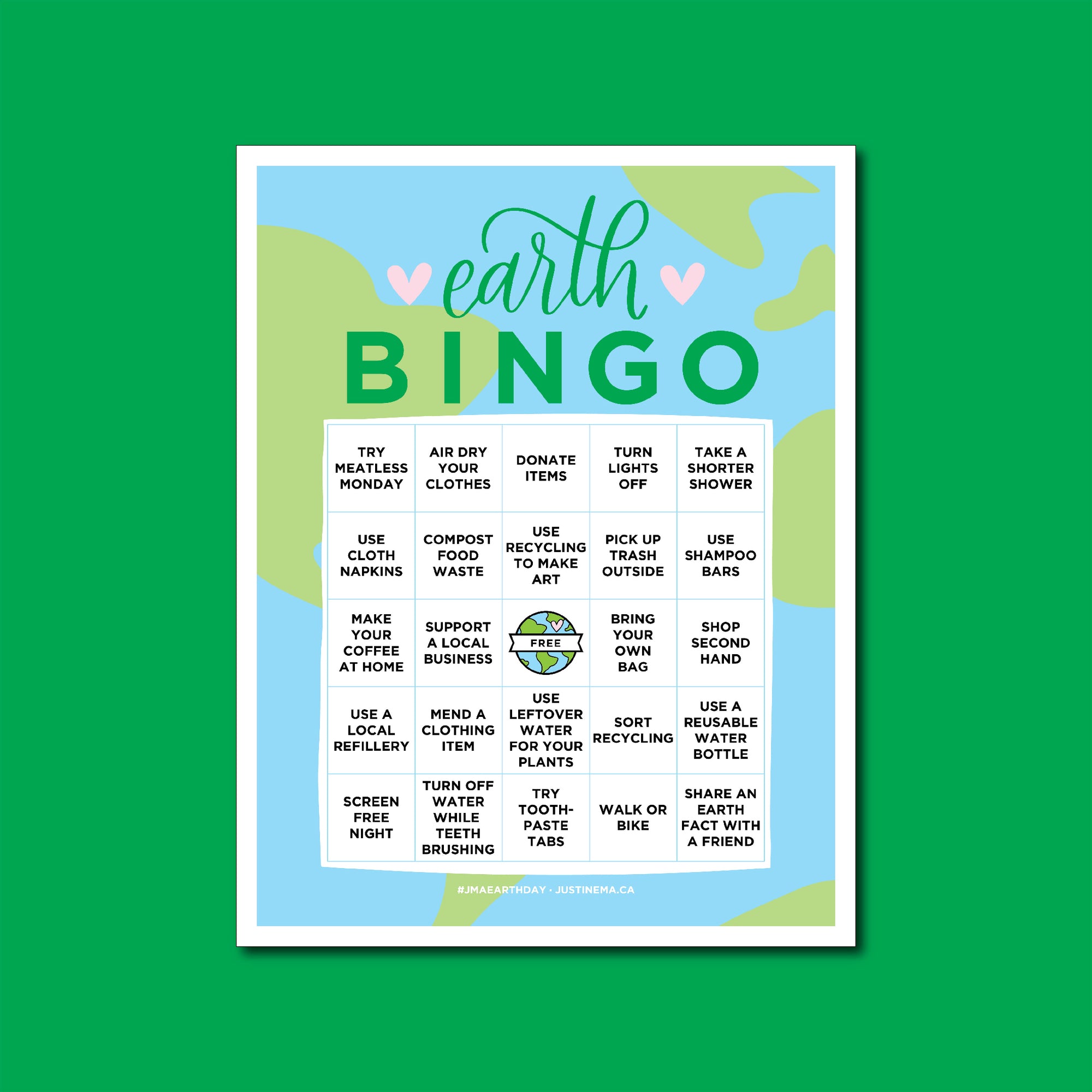 Earth Day Bingo Challenge