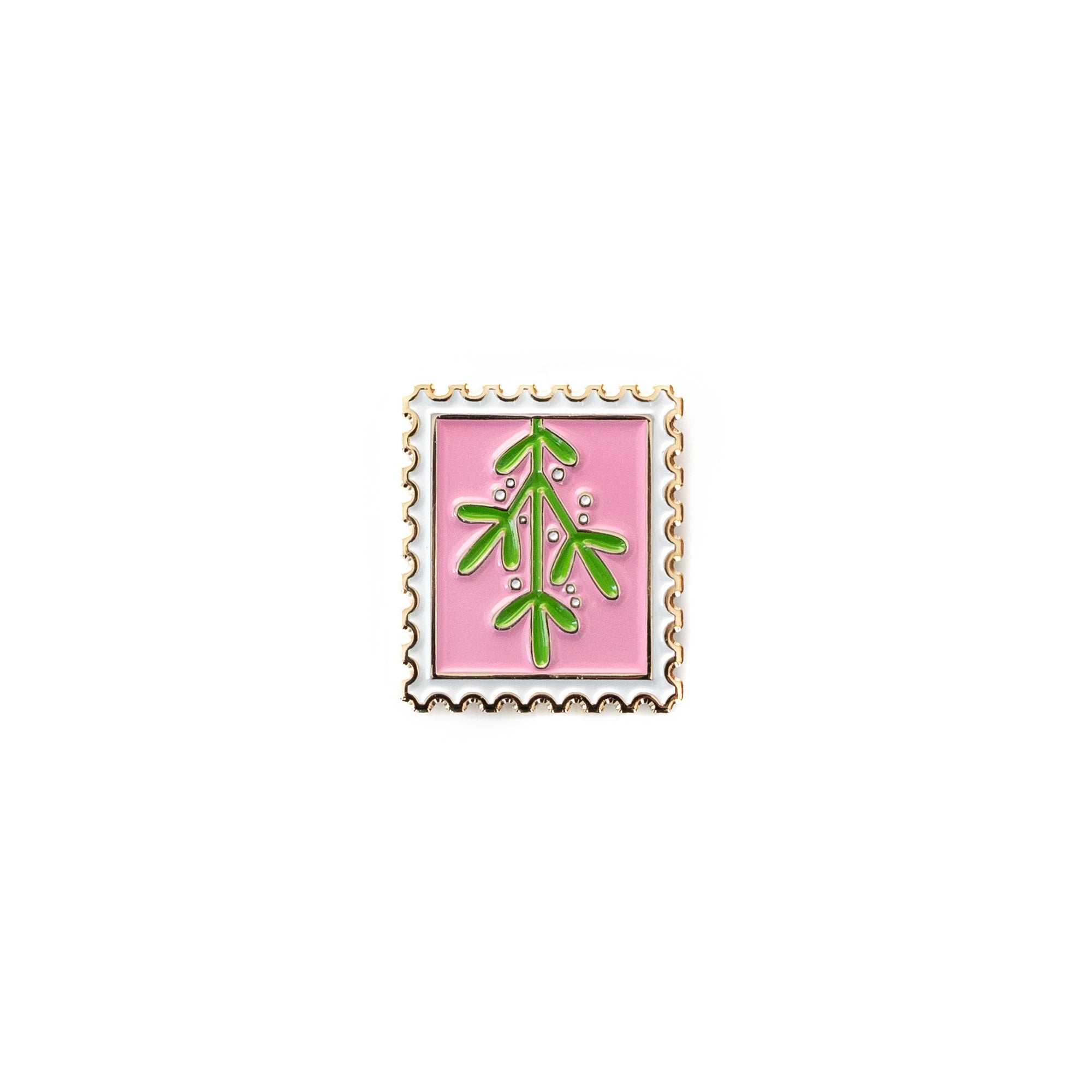 Mistletoe Postage Stamp Pin
