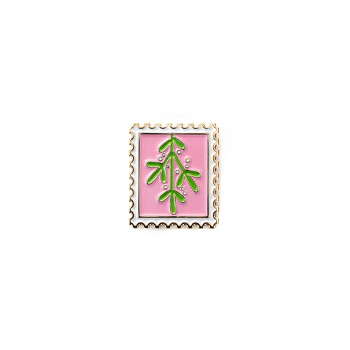 Mistletoe Postage Stamp Pin