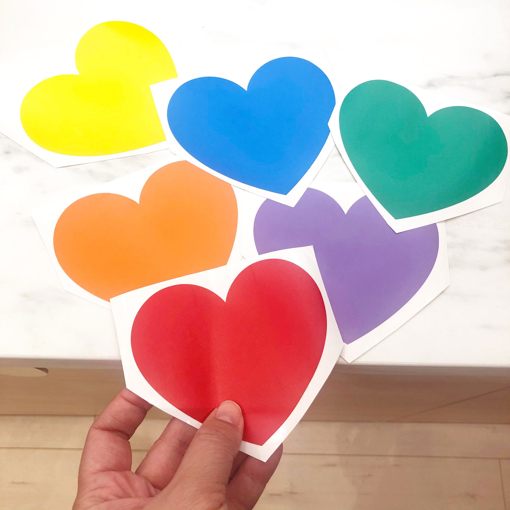 Rainbow Heart Decals