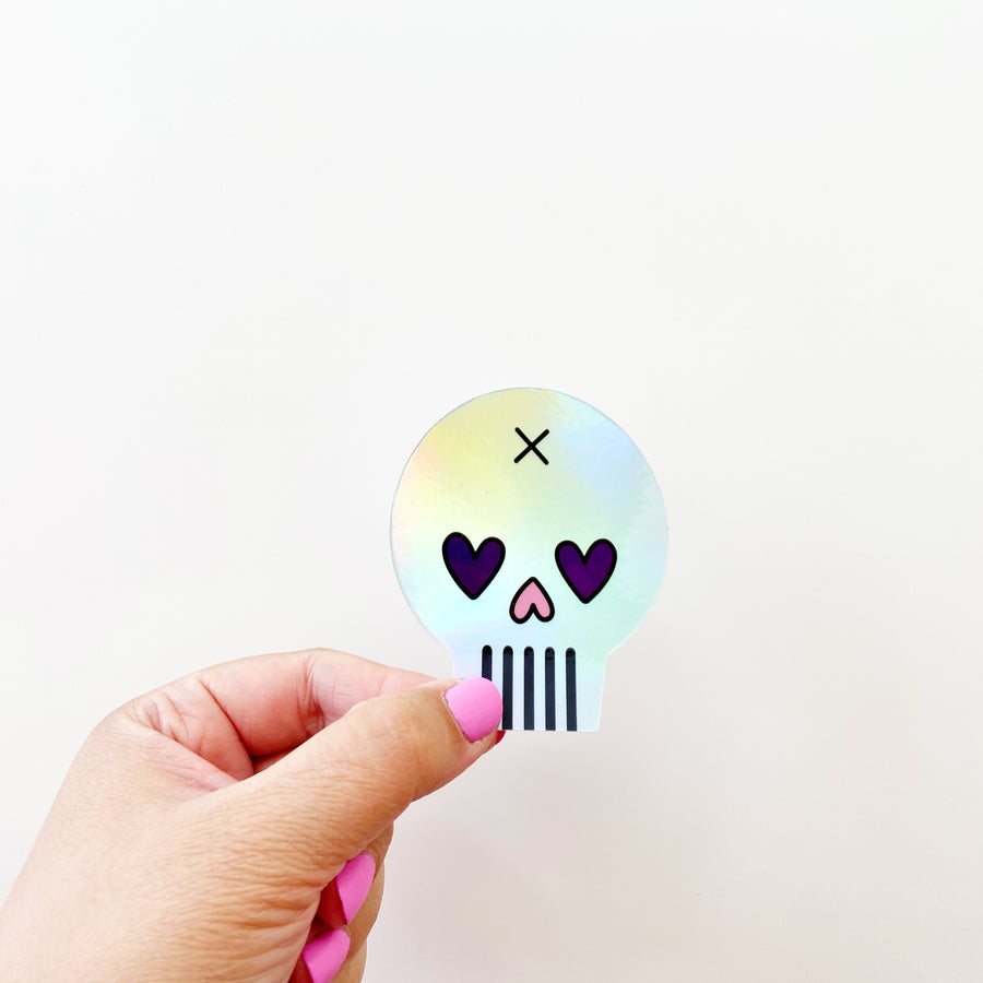 Holographic Skull Sticker