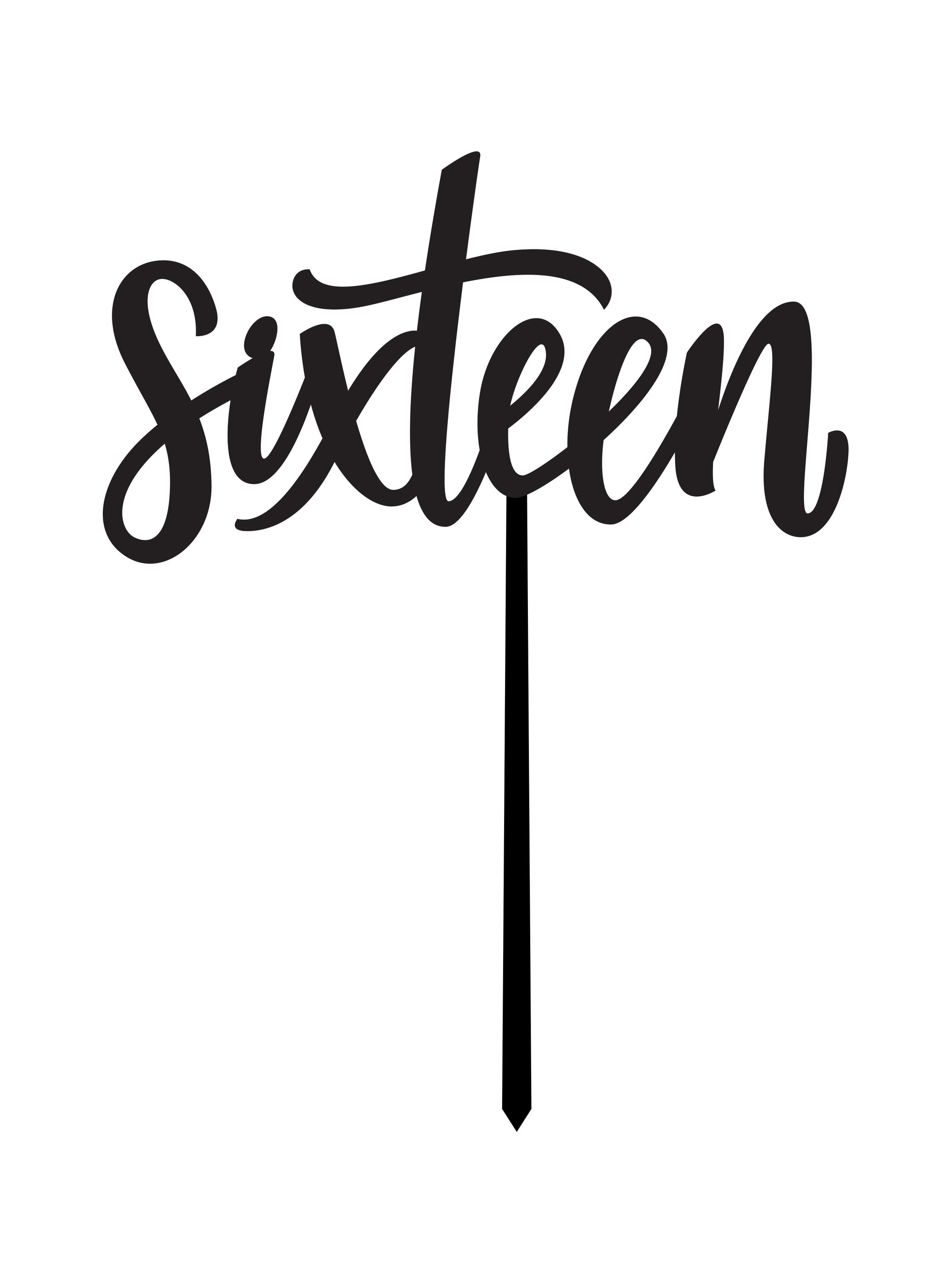 Sixteen Cake Topper