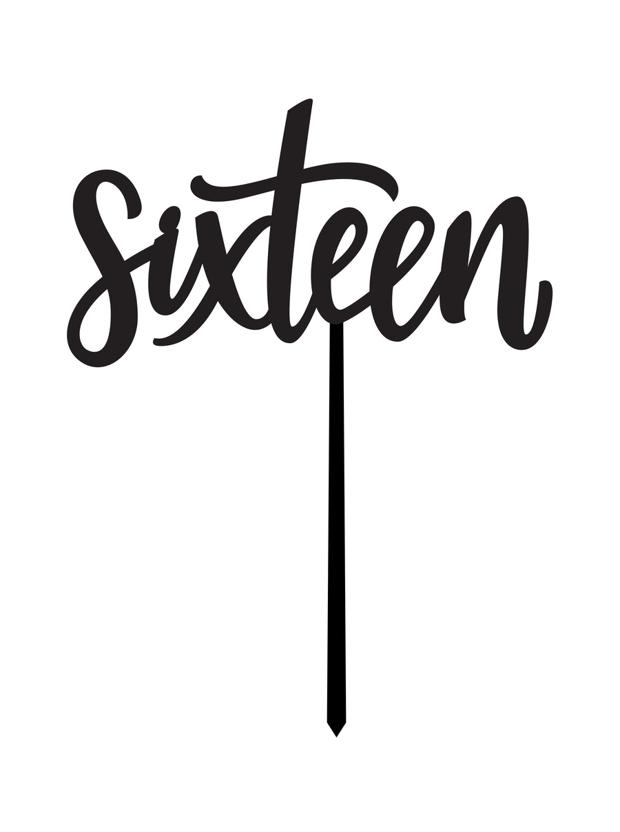 Sixteen Cake Topper