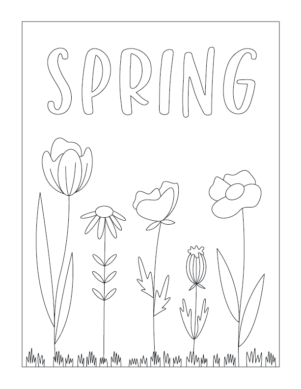 Spring Colouring Instant Download