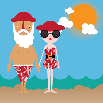 Claus Summer Colouring Instant Download