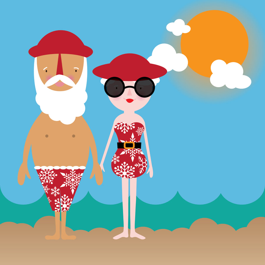 Claus Summer Colouring Instant Download