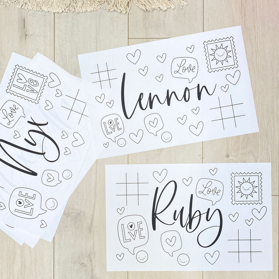 Valentine Colouring Placemat Instant Download